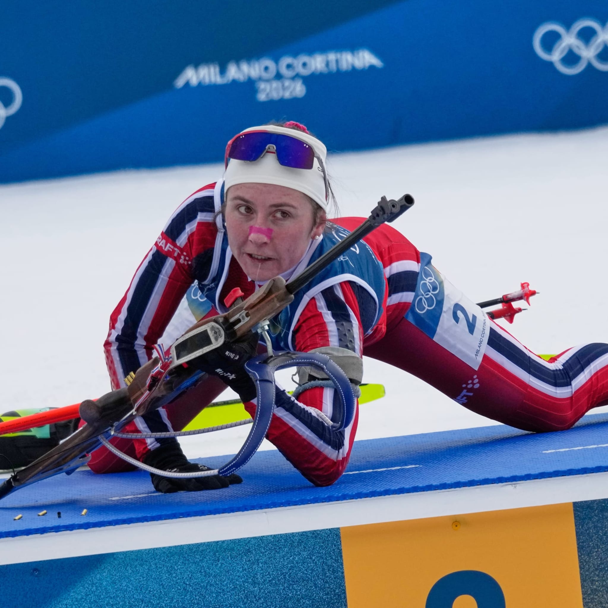 Med i medaljekampen - skjøt på feil matte