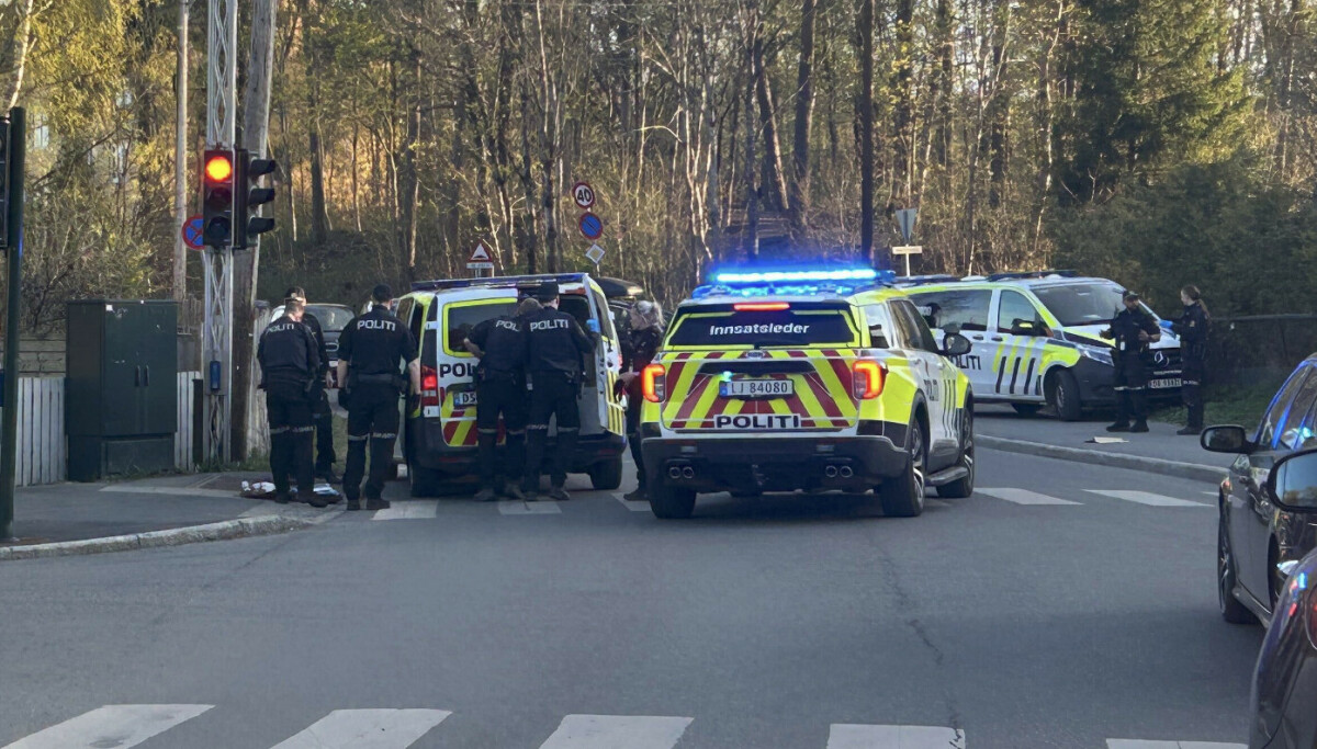 På plass med drone