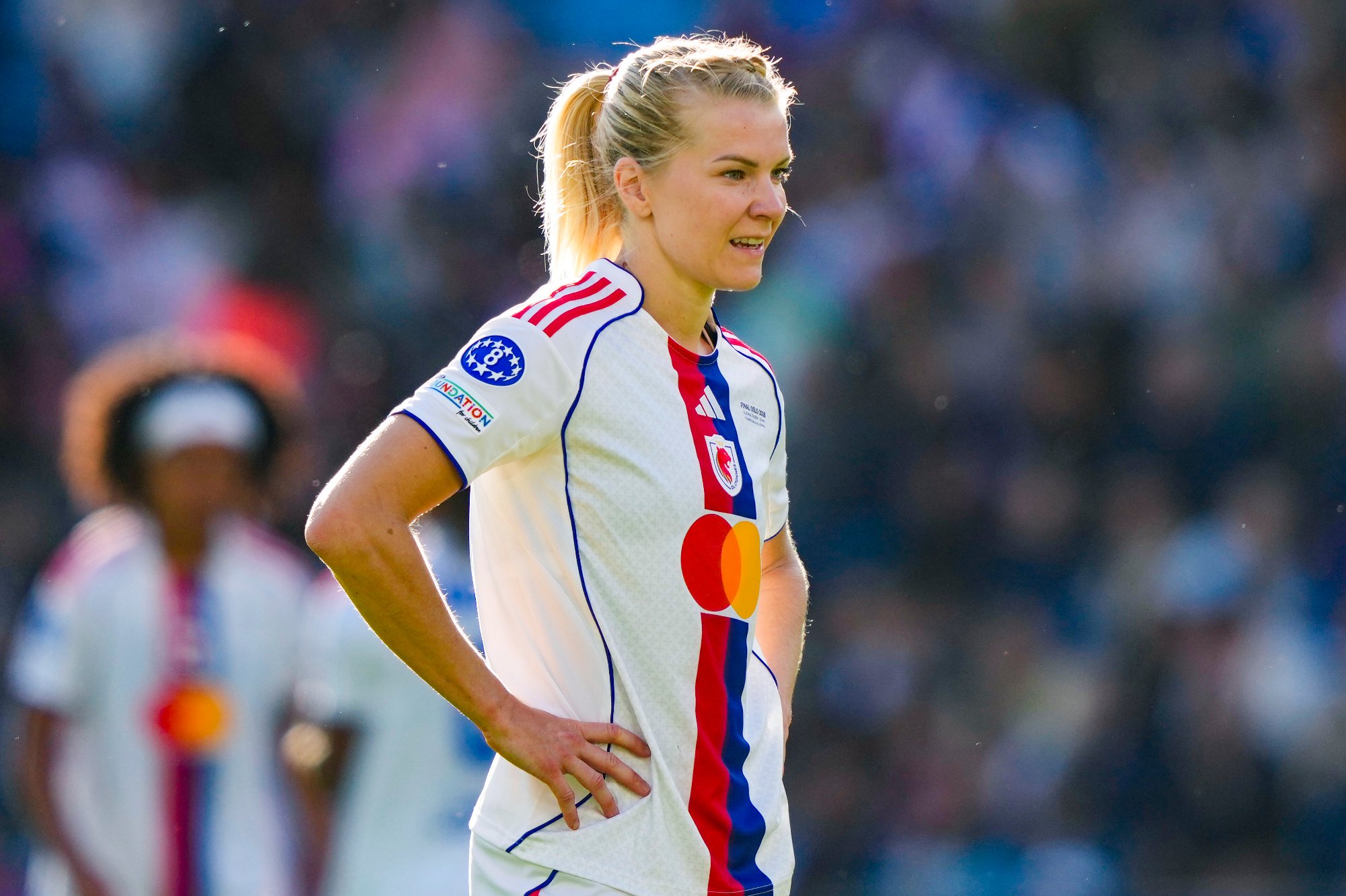 Oslo, Norge  20260523. 
Ada Stolsmo Hegerberg under mesterligafinalen i fotball for kvinner 2025/2026 mellom Barcelona og Lyon på Ullevaal Stadion.
Foto: Fredrik Varfjell / NTB