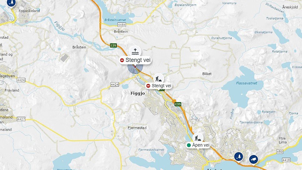 Uværet skaper trøbbel på flere veier i Sandnes: – Vi opplever stor pågang