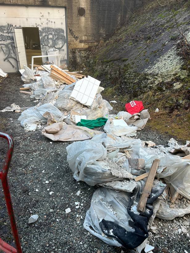 Her er foto før en opprydding i Liahagen ved Vardåsen i Asker. 