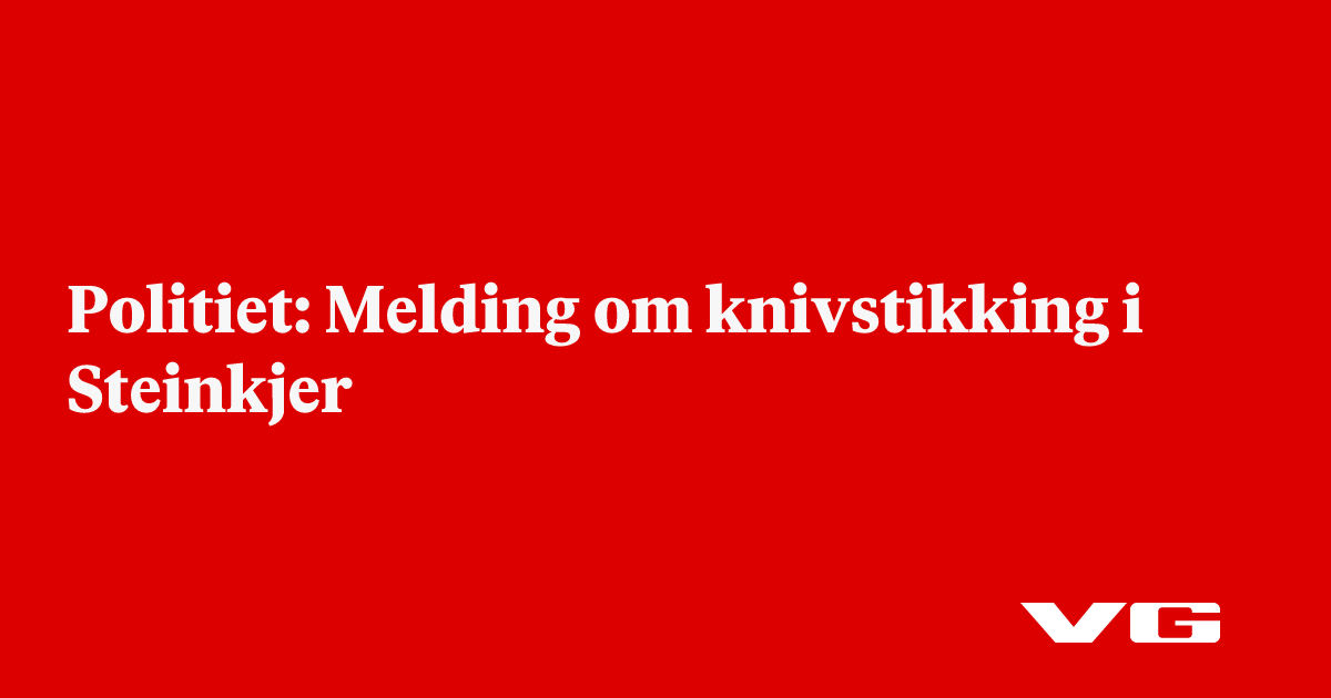 Politiet: Melding om knivstikking i Steinkjer