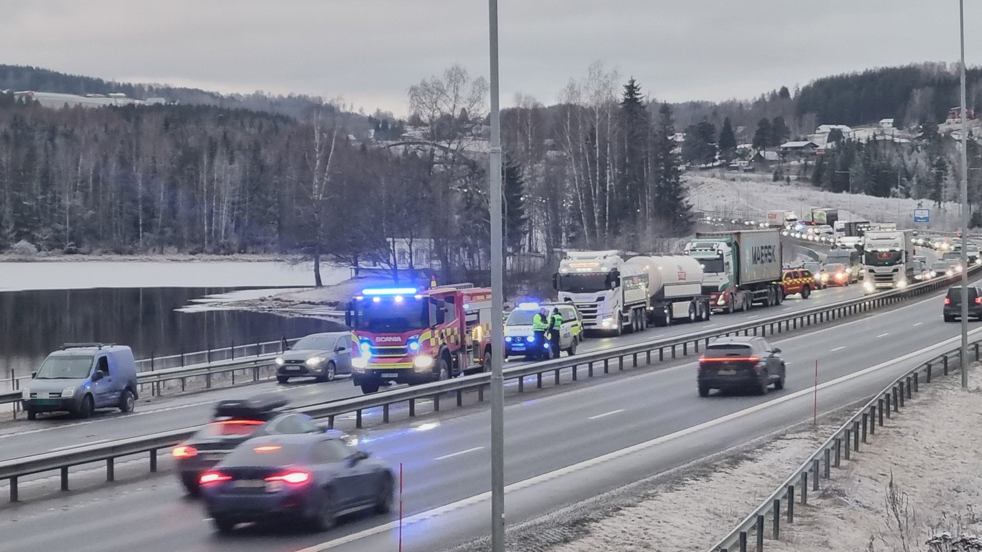 Ulykke på E6 ved Brumunddal