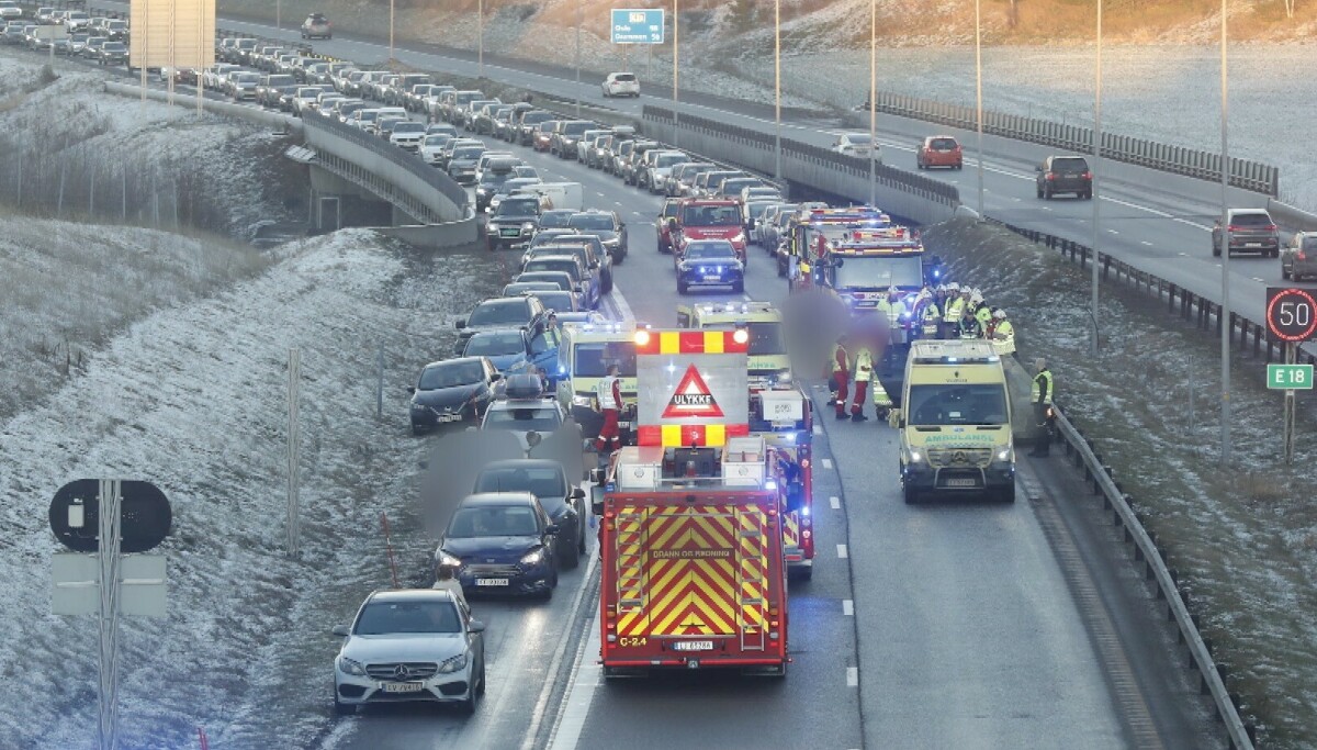 Alvorlig ulykke på E18