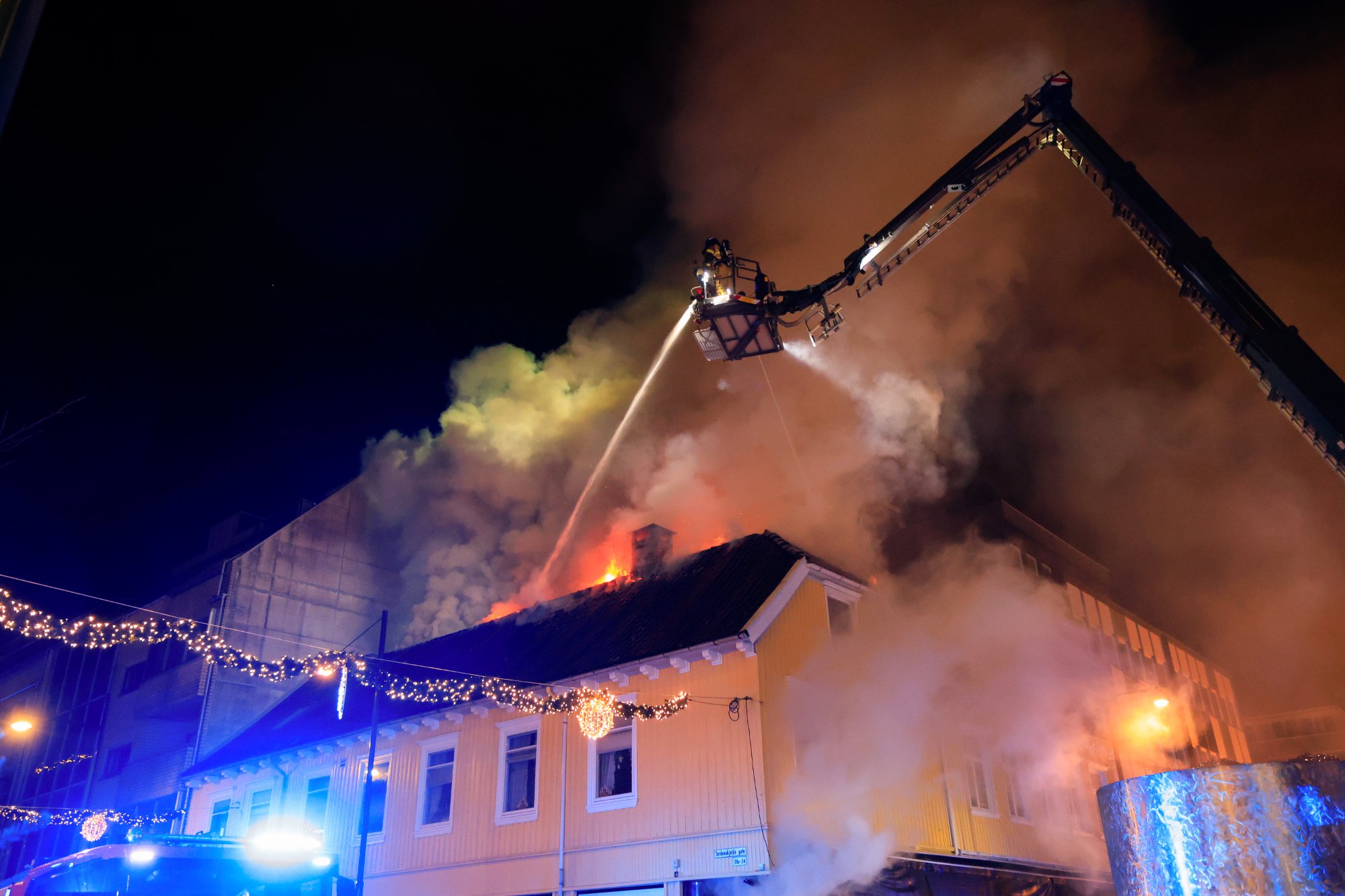 Brann i butikklokale i Kristiansand
