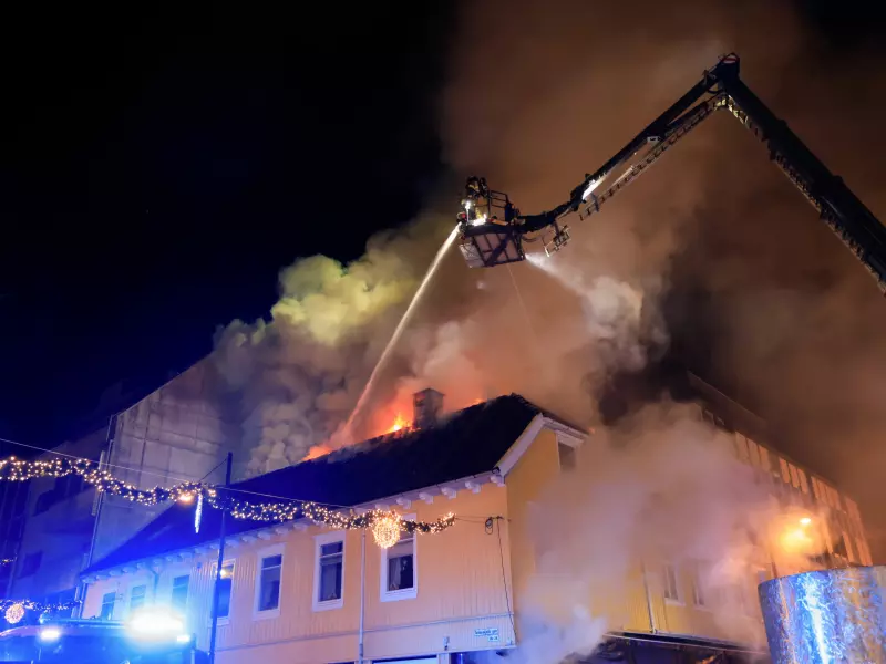 104 evakuert under brann i Kristiansand