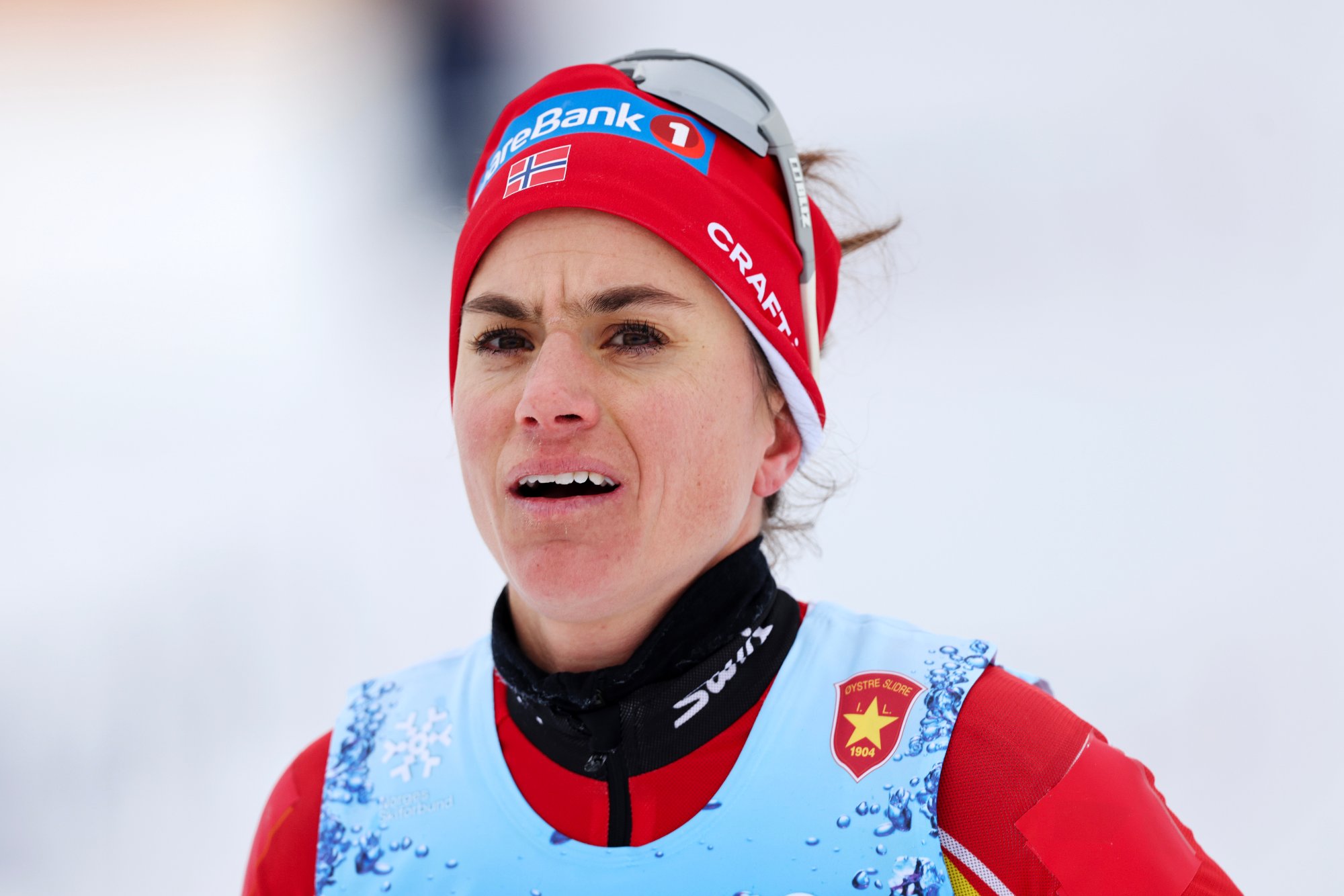 Beitostølen 20231119. Heidi Weng går i mål på 10 km langrenn fri teknikk under den nasjonale sesongåpningen på Beitostølen.Foto: Geir Olsen / NTB