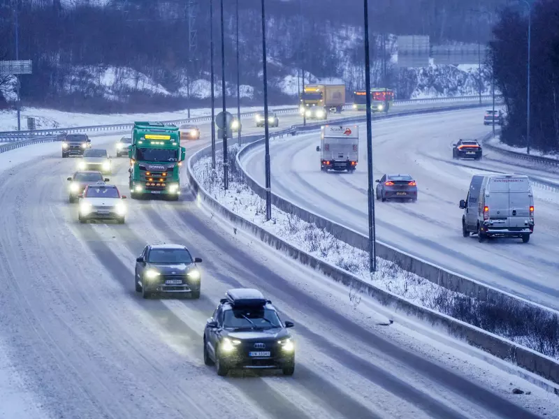 Glatte veier på Østlandet – senk hastigheten