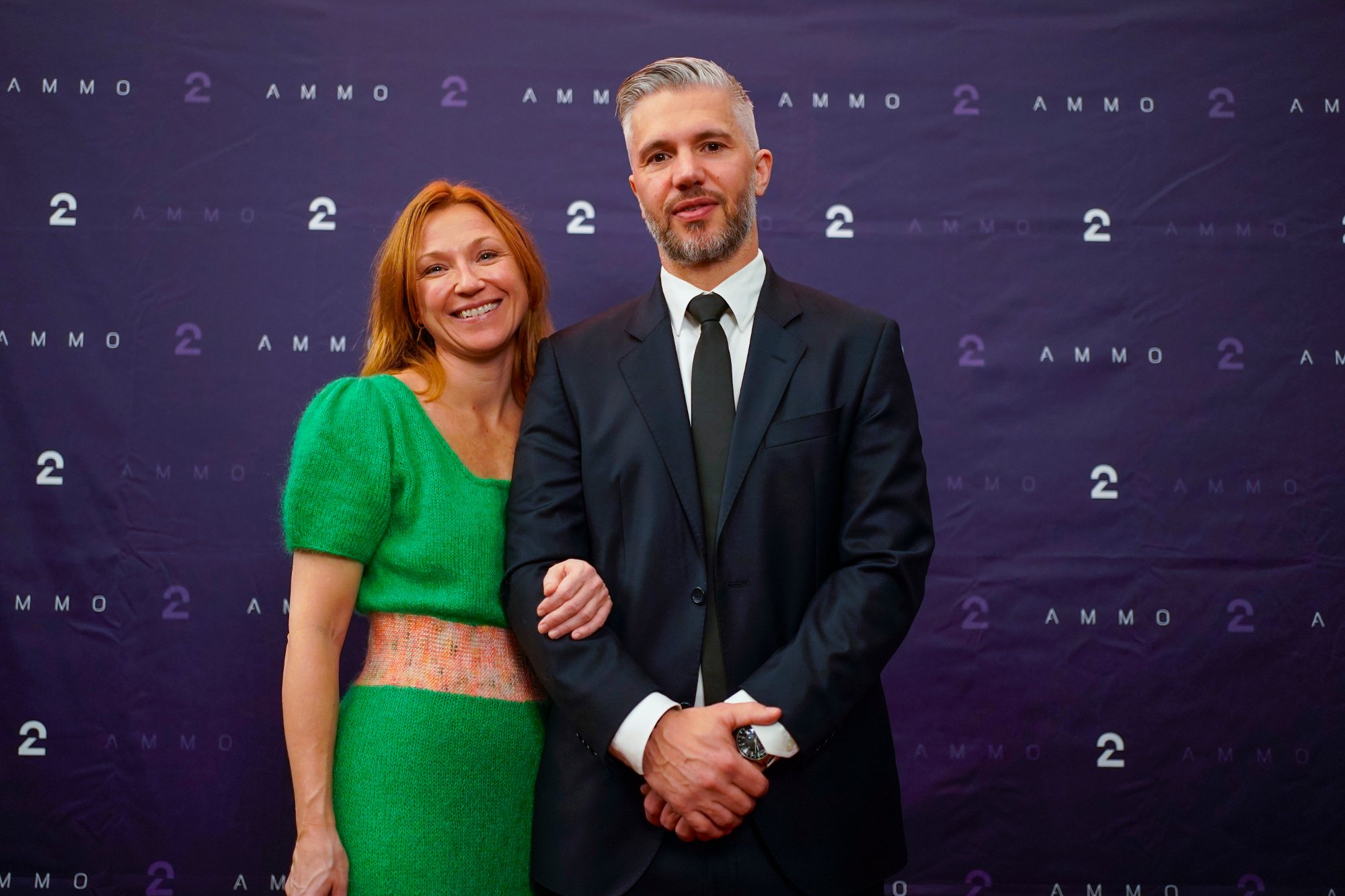 Oslo 20221018. 
Heidi Gjermundsen Broch (t.v.) og Nicolai Cleve Broch på premierefest på Vega scene for TV 2s nye spenningsdrama «Ammo», som har premiere på TV 2 Play og TV 2 Direkte
Foto: Heiko Junge / NTB