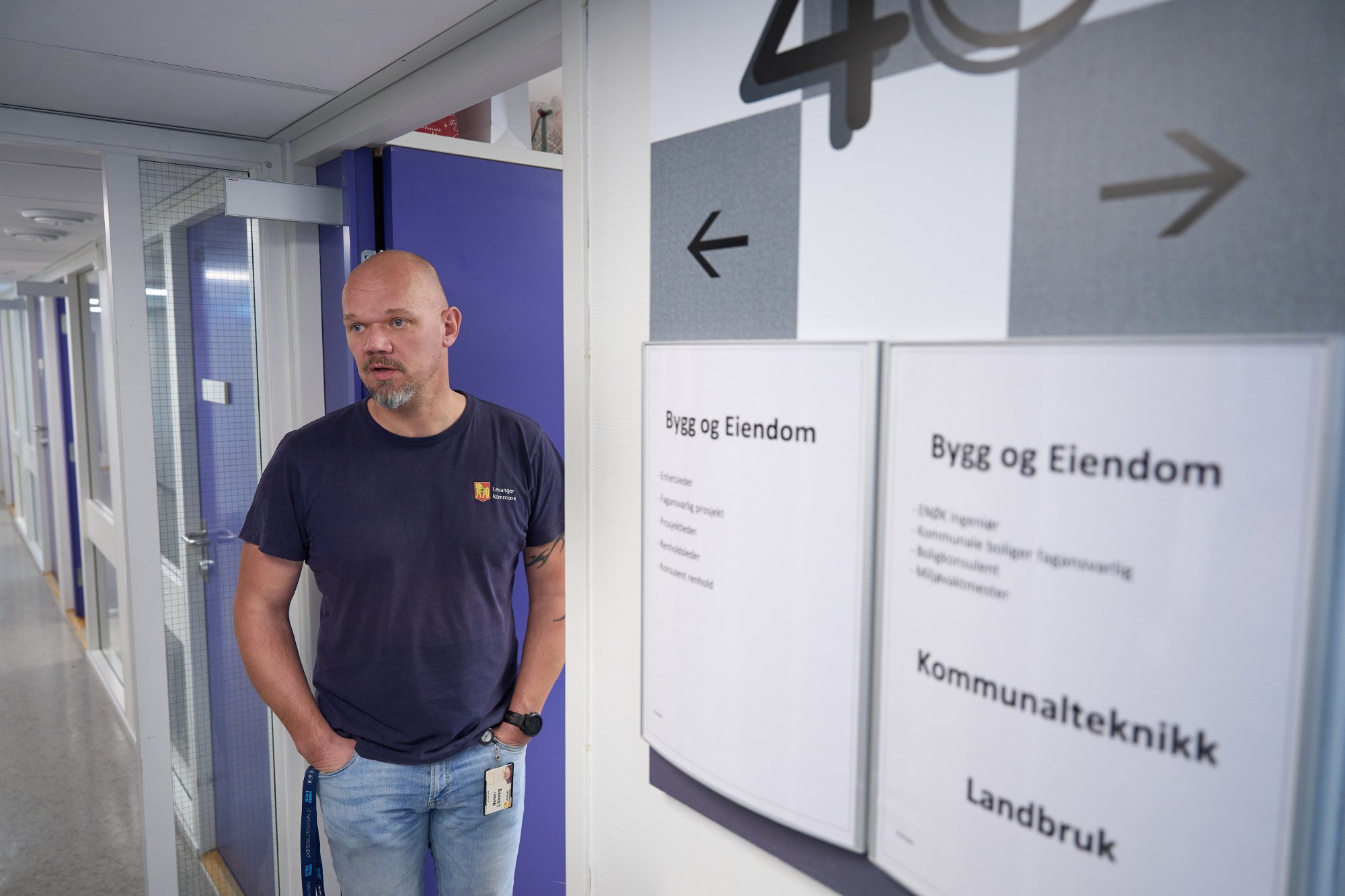 Morten Lilleeng, avdelingsleder renhold.
Reportasje fra rådhuset i Levanger.