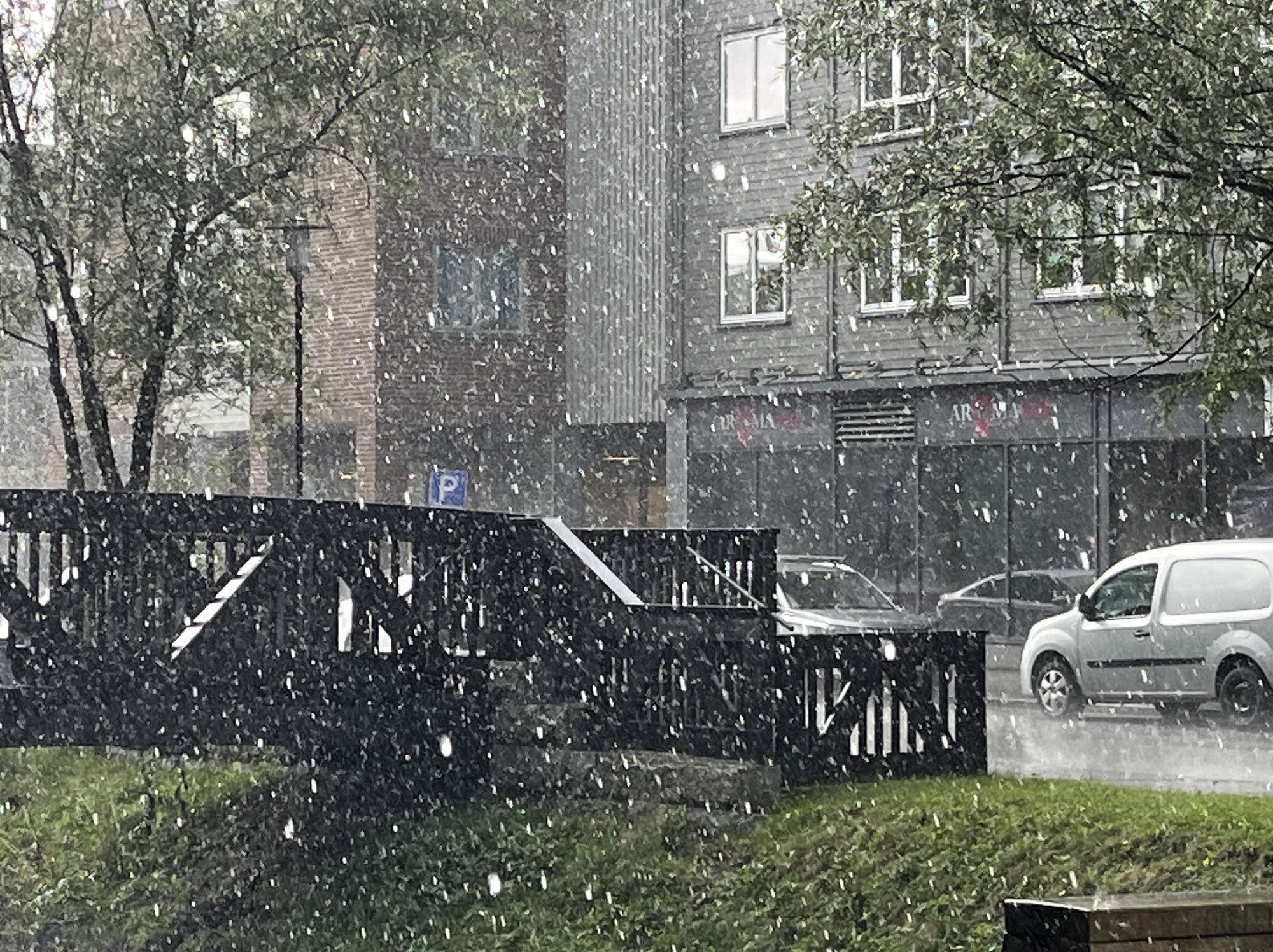 Regn flomvann styrtregn