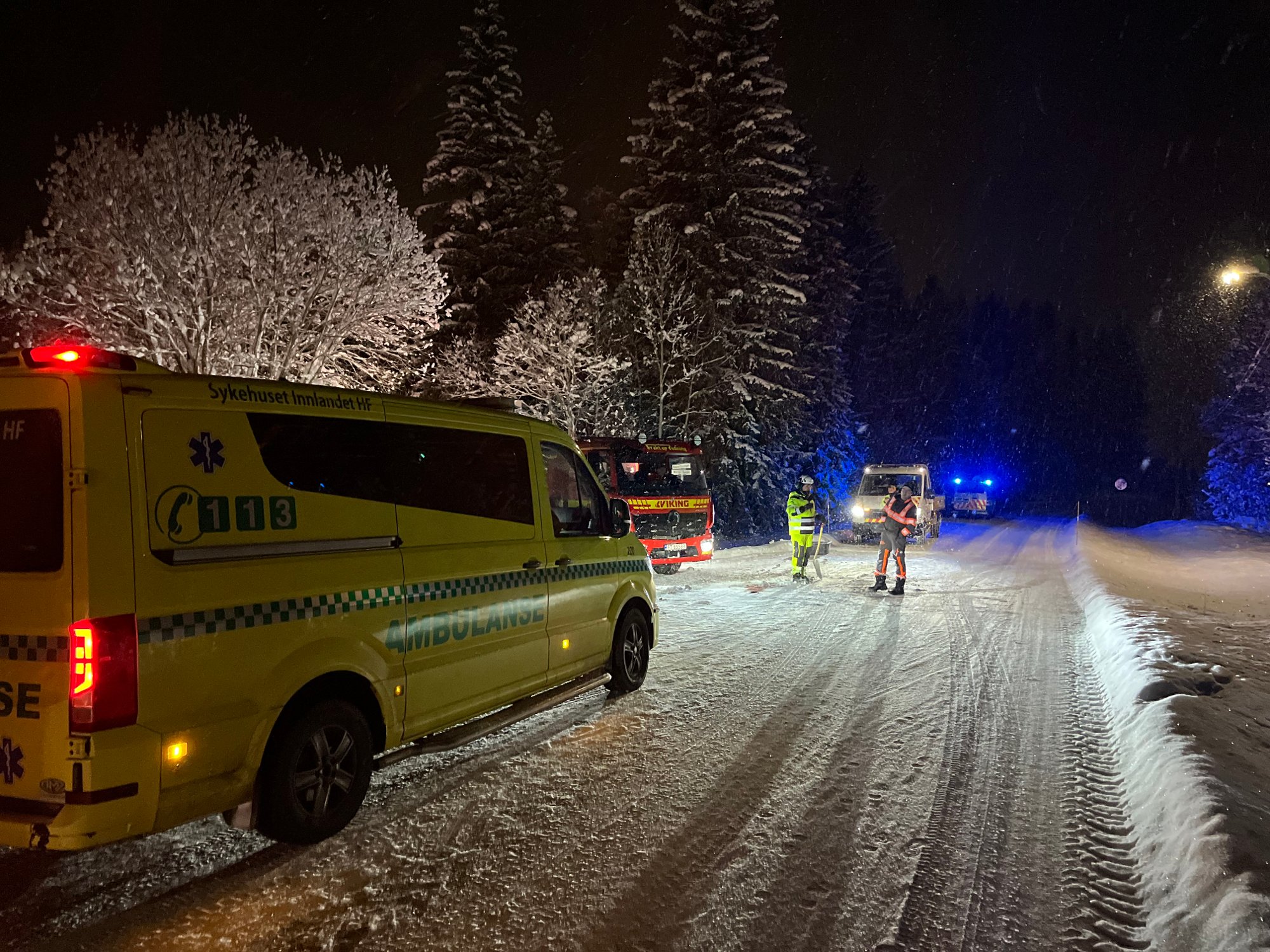 Rykket ut til trafikkulykke på Toten