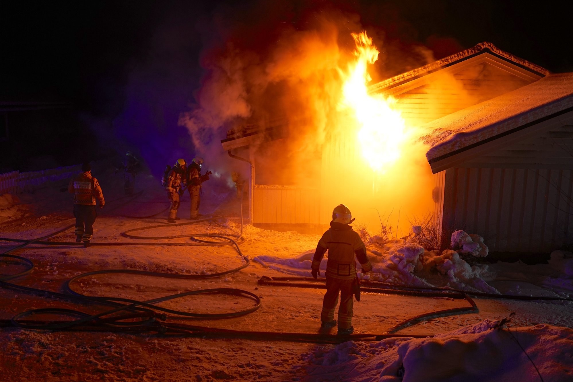 Brann i enebolig i Verdal 