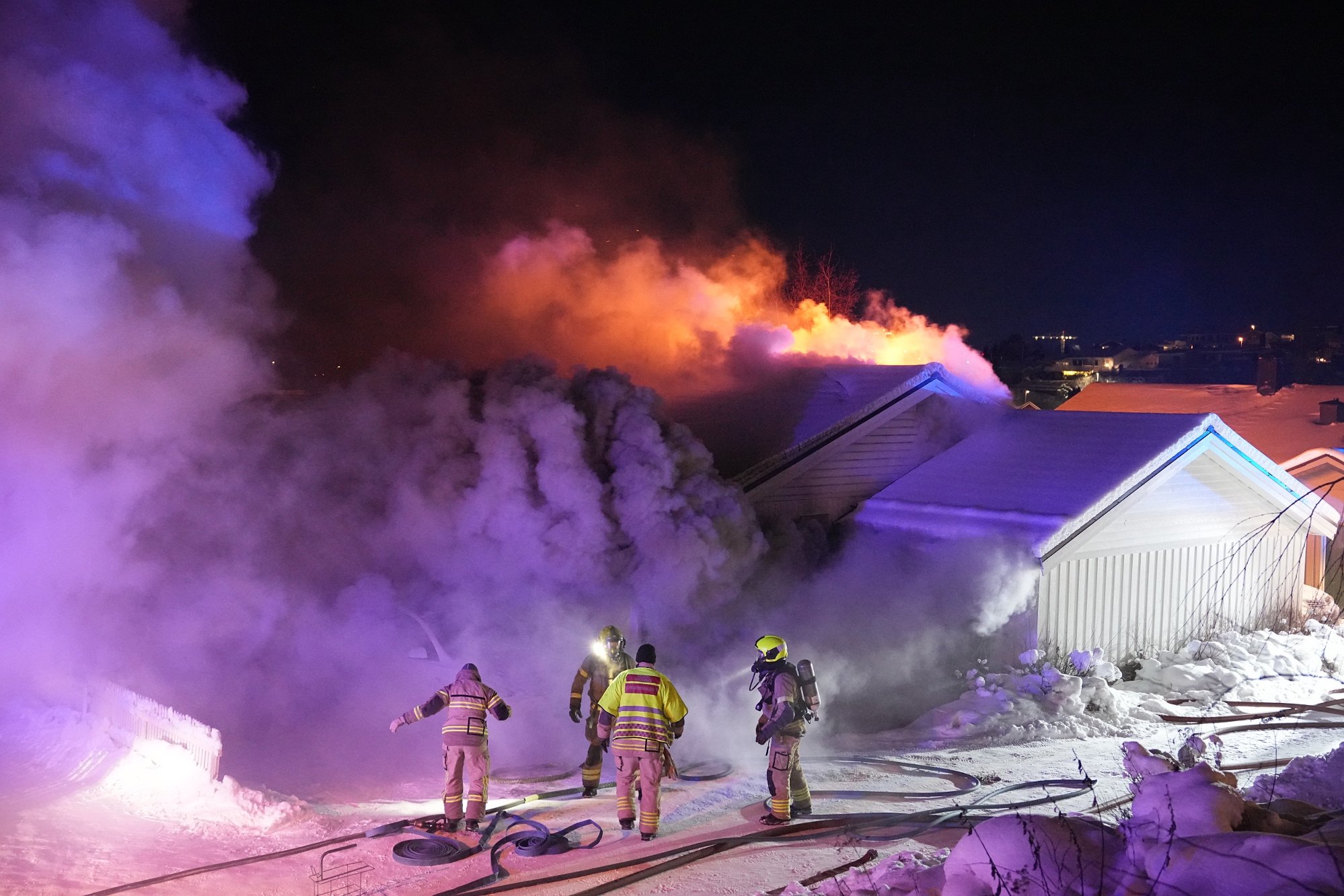 Brann i enebolig i Verdal 