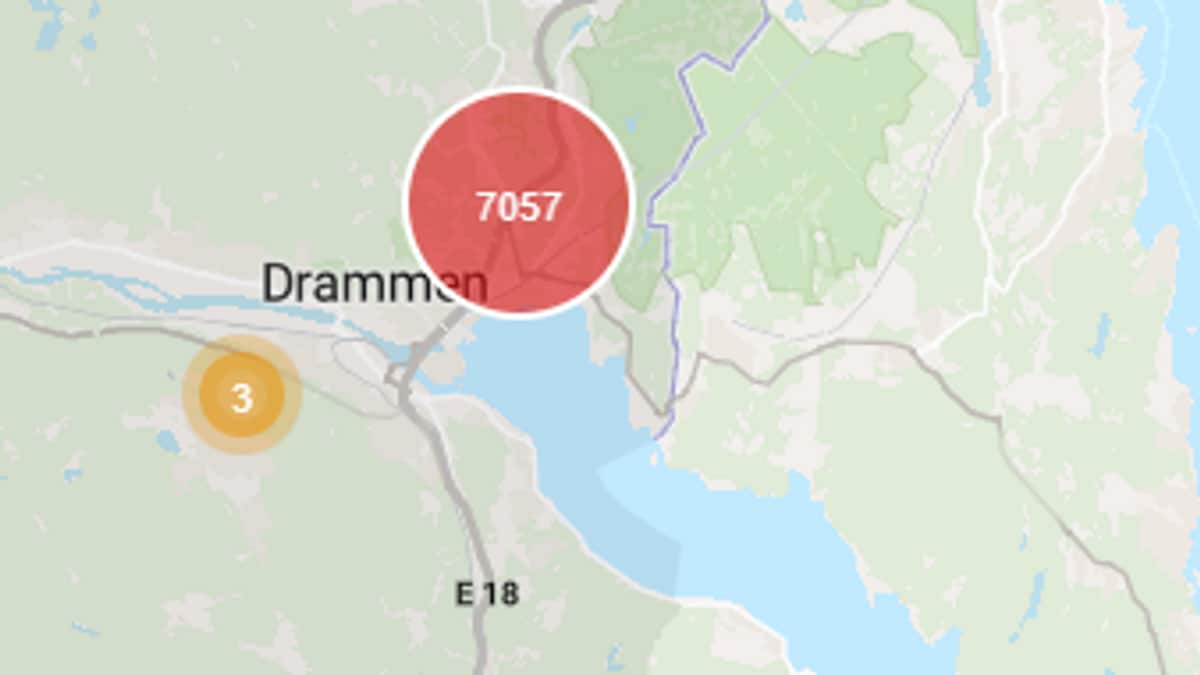 Flere tusen kunder var uten strøm i Lier