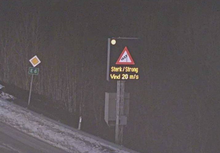 Sterk vind: E6 kan blir stengt