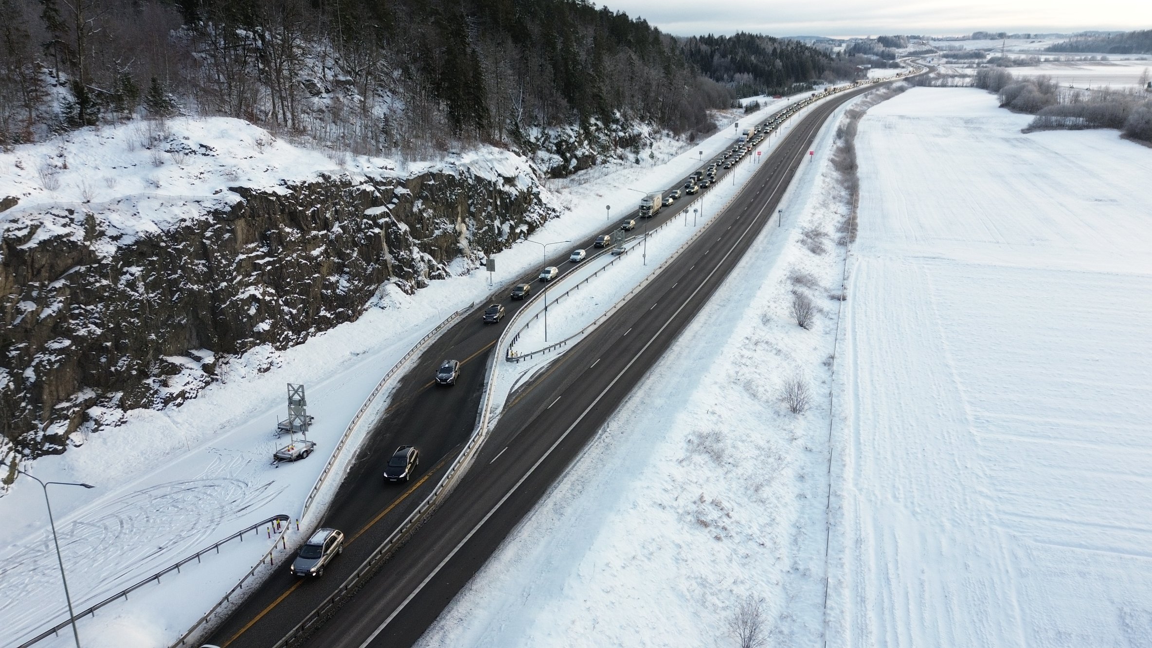 Flere trafikkulykker på E18 skapte køer