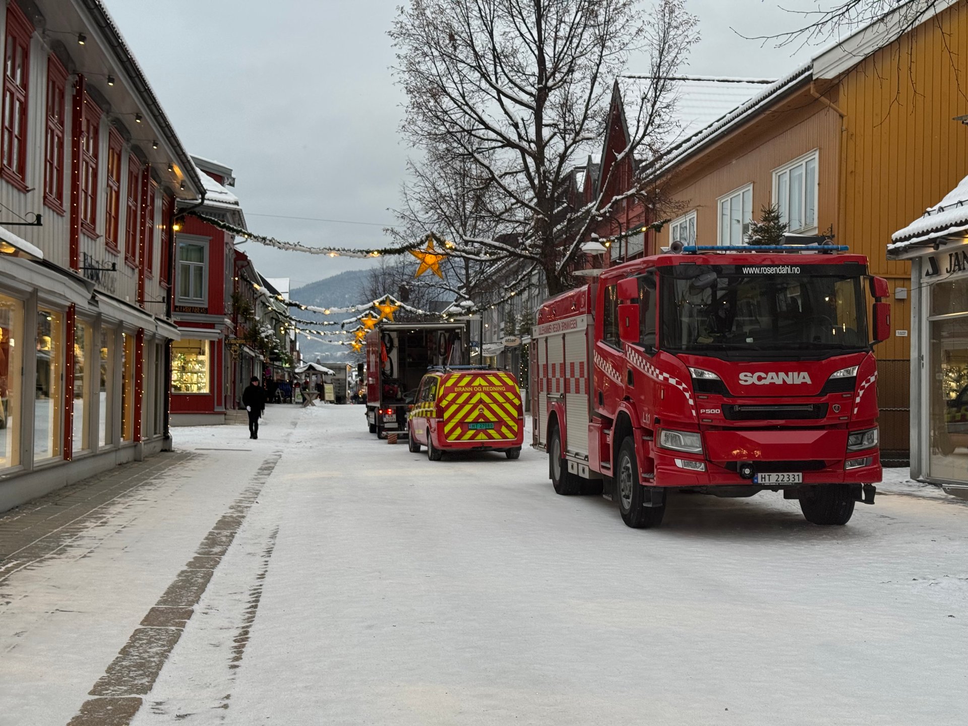 Brannvesenet rykket ut til gågata