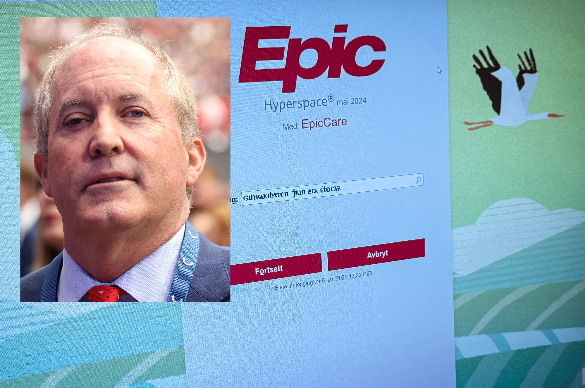 Helseplattformen, skjermbilde, Epic Ken Paxton, riksadvokat i Texas