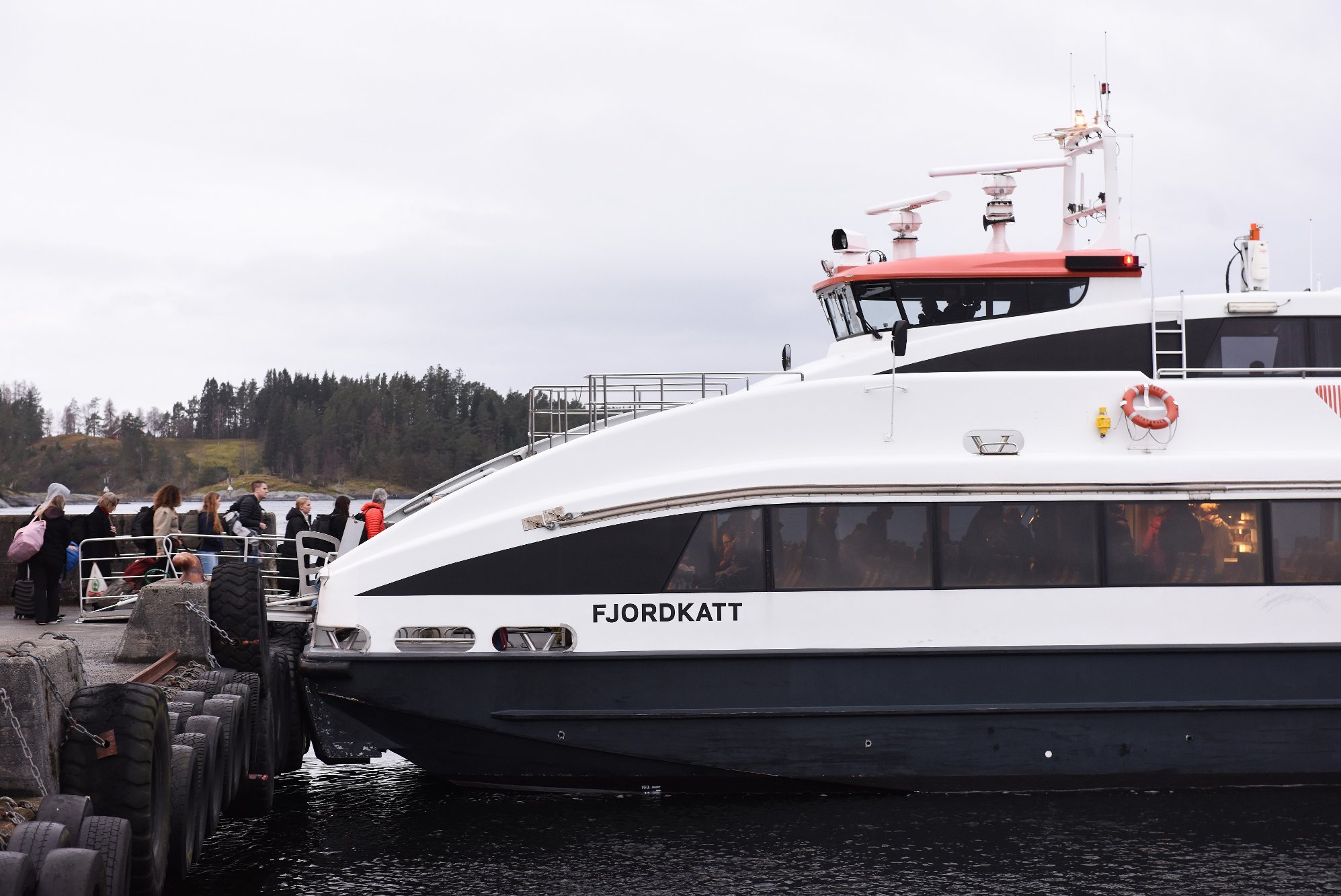 Det var ikkje stormen som stoppa MS «Fjordkatt» måndag