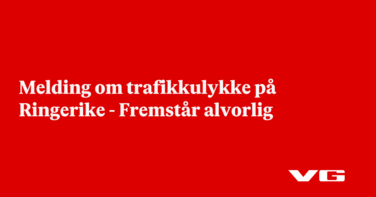 Melding om trafikkulykke på Ringerike - Fremstår alvorlig 