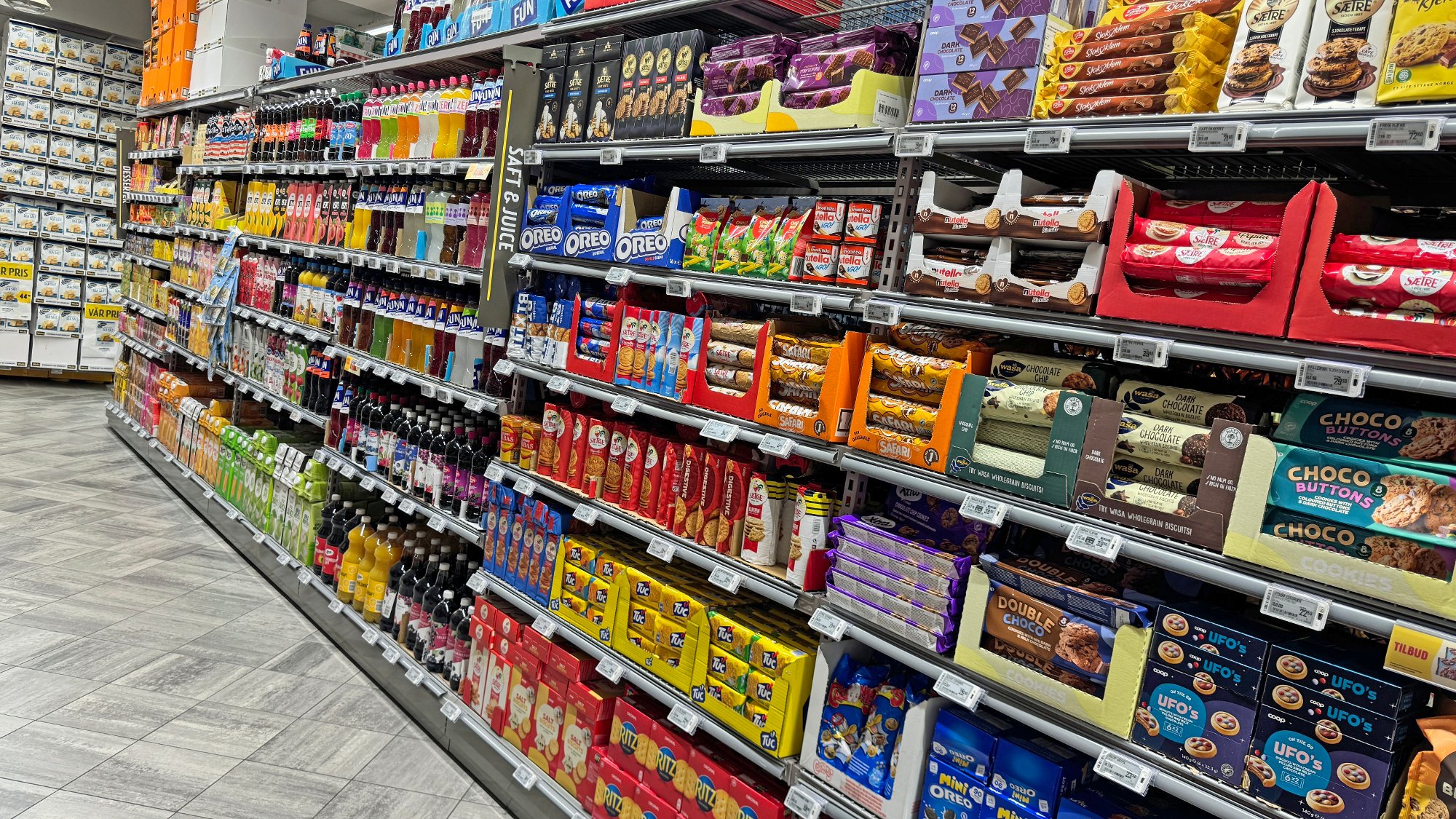 Bilde av butikkhylle.