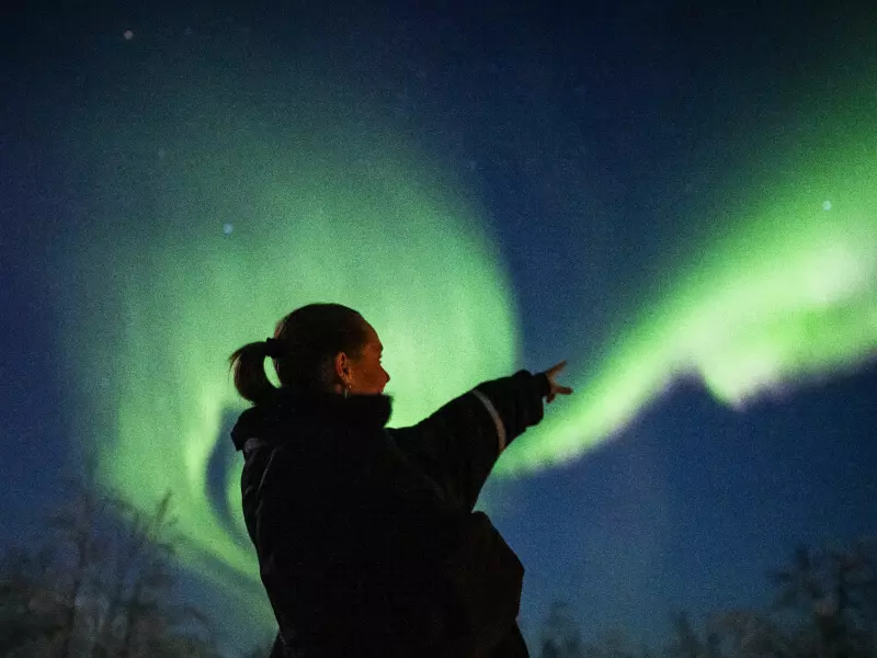 Prinsesse Ingrid Alexandra på Finnmarksvidda – tatt imot av nordlyset